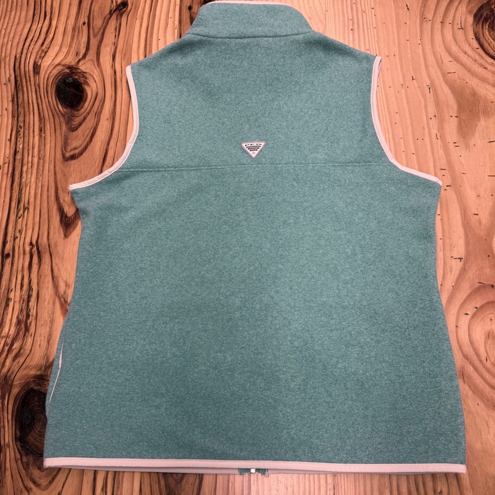 Columbia Harborside Fleece Vest Womens Large Green PFG Full Zip FL1006-962 NEW - Picture 9 of 11